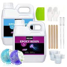 500ml/1000ml Crystal Clear Epoxy Resin Kit, Bubbles Free Casting Resin Supplies For Beginner, Molds, Jewelry, Resin And Hardener With Accessories Making Kit - Transparent - View 2