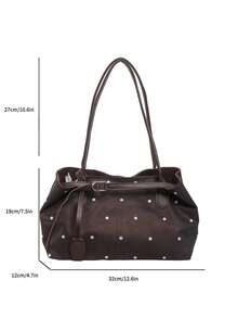 Women's Tote Bag, Fashionable Strap Decor Shoulder Bag, Commute Versatile Outing Handbag - Multicolor - View 3