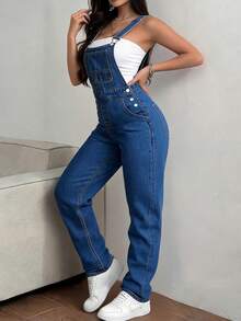 Women Denim Overalls & Jumpsuits - Blue - View 1
