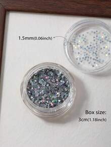 1/3 包迷你亮面亮片美甲裝飾，鮮豔 1.5mm 星形亮粉，適合女性與女孩 DIY 美甲裝飾，美甲用品美甲飾品 - 彩色 - 查看 7