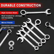 UNISURE 11pcs Set (10pcs Mini Open-End/Box-End Wrenches 4-11mm + 6" Adjustable Strap Wrench), High Carbon Steel + Rubber Material, Minimalist Silver Wrench With Plum/Open-End And Adjustable Strap Bottle Opener Design, Multi-Function Tool For Tightening Bolts, Filter Removal And Bottle Opening, Suitable For Auto Repair, Home DIY And Father's Day Gift - Double-ended Wrench + Strap Wrench - View 8