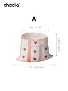 choxila 1pc 300ml Ceramic Coffee Mug, Hand-Pinch Bag-Shaped Cup, Multiple Glazed Hand-Painted Floral, Fruit, Bow Patterns, Ins-Style Asymmetrical Porcelain Drinkware, Suitable For Home Afternoon Tea, Desktop Decoration And Daily Beverage Lovers - Multicolor - View 11