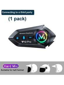 Y12 Pro Helmet Headset Bluetooth 5.4 Waterproof 500m Intercom Headset Speaker Wireless Hands-Free Helmet Headset Suitable For Motorcycle Helmet, Outdoor Cycling - Y12 Pro - View 12