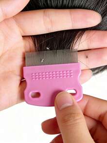 High Density Lice Comb Set, Cleans And Detangles Hair, Removes Lice And Dandruff, Fine Tooth Comb, Suitable For Hair Prone To Lice And Dandruff, Professional Lice And White Hair Comb, Dedicated Lice Comb - Multicolor - View 5
