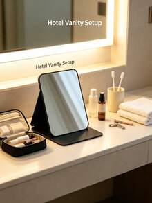 1pc Foldable Portable Makeup Mirror, Adjustable Standing Desktop Vanity Mirror, Elegant Design, Suitable For Daily Use, Student Dorms And Travel, Space-Saving And Sturdy Structure, With Stand Portable Folding Makeup Mirror - Multicolor - View 11