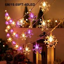 1pc 1.5/3/6m Indoor Decoration Snowflake Light String,Battery Power Supply,Christmas Room Decor, Bedroom Decor, Wall Decor And Desktop Decor Snowflake Light String,Christmas Party, Christmas Tree Decoration Light String,Winter Decor Snowflake Lights - Snowflake - View 16
