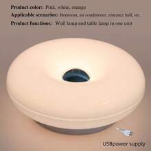 1pc Orange Donut LED Table Lamp, Night Camping Atmosphere Light, Touch Switch . Three-Color Dimmable USB Rechargeable, ABS Lampshade, Suitable For Bedroom, Living Room, Dining Room, Office Home Decor, Adjustable Brightness - Multicolor - View 17