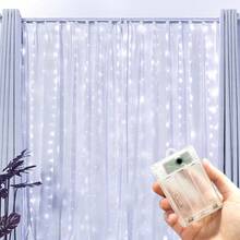 1pc 3/6m Electric Box-Style (Battery Not Included) Curtain Lights, 8 Functions, Flashing Fairy Tale String Lights, Suitable For Autumn Home Decor, Christmas Tree, Christmas, Halloween, Birthday, Garden Decoration, Indoor String Lights, Holiday Lighting Display - Battery Box Curtain Light - View 4