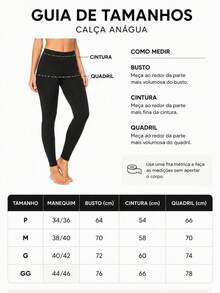 Calça Ánagua Feminina Segunda Pele Evita Átrito Linha Noite - Preto - Visão 4