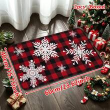1/2/3 buah Karpet Dapur Bertema Natal, Karpet Dapur Flanel, Nyaman, Lembut, Menyerap Air, Anti Selip, Dapat Dicuci dengan Mesin, dengan Alas Anti Selip, Cocok untuk Berbagai Suasana: Pintu Masuk, Ruang Tamu, Kamar Tidur, Dapur, Ruang Makan, Kamar Mandi, Ruang Cuci, Lorong, Keset Dekorasi Rumah Liburan Natal - MultiWarna - View 12