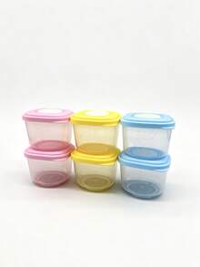 6pcs/Set Cartoon Baby Food Container/Kitchen Food Container/Portable Milk Powder Box/Seasoning Box/Food Storage Container/Material: PP - Multicolor - View 8