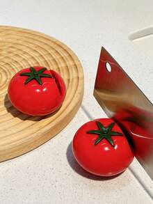 2pcs Cute Tomato Shaped Kitchen Quick Knife Sharpener Polishing Tool, Suitable For Kitchen Utensils, Mini Portable, Easy To Clean Design, All Season Use, Perfect For Christmas, Halloween, Christmas Eve Gifts - Multicolor - View 5