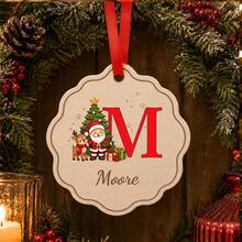 Custom Christmas Initial Name Ornament, Personalized Santa Reindeer Tree Hanging Decor, Festive Red Holiday Style, Customized Name Christmas Decoration, Customizable Monogram Keepsake, Christmas Tree Ornament, Holiday Gift 2026, Family, Friends - Style B - View 5