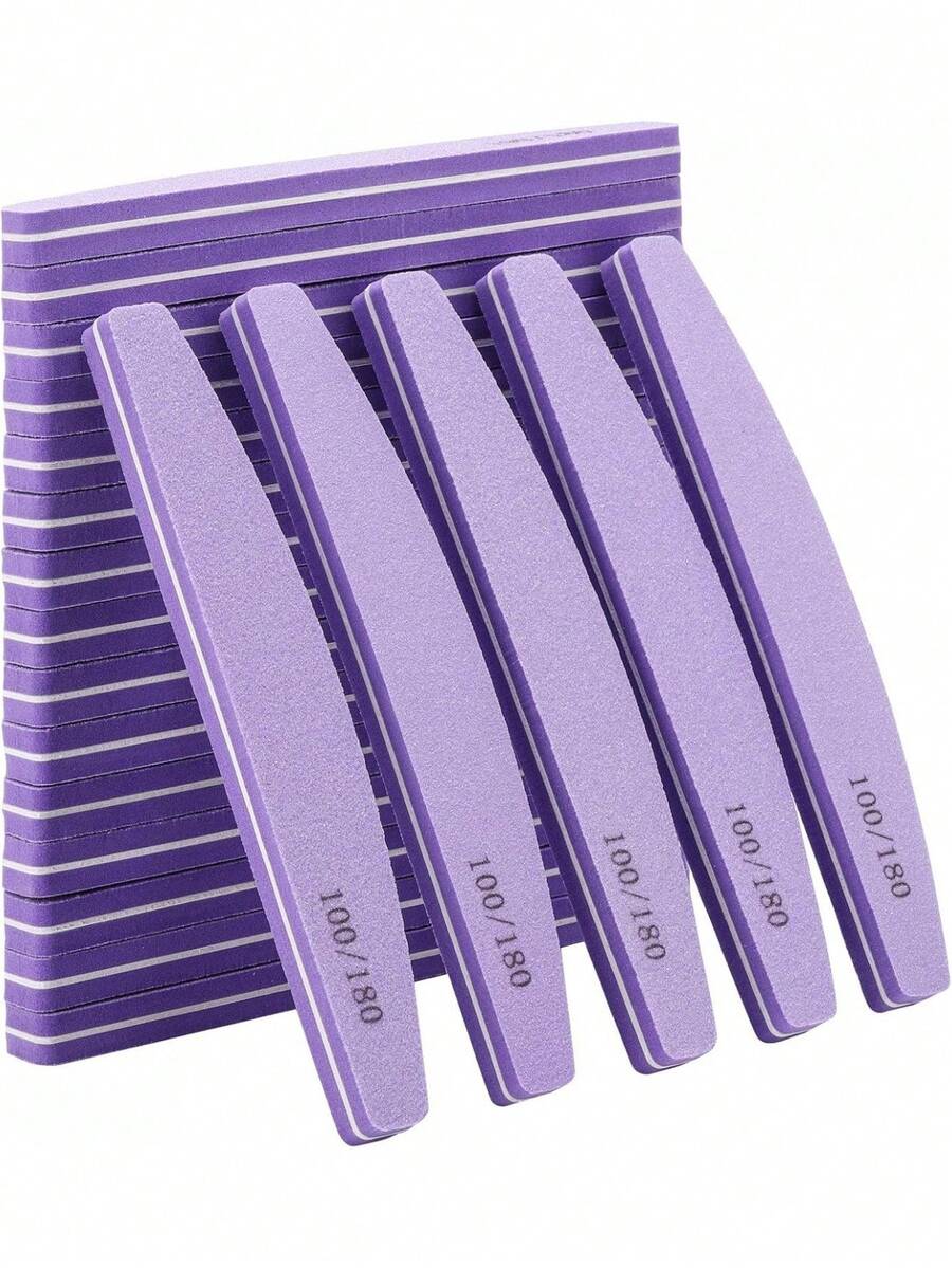 10/5pcs/1pc Purple/Pink Multi-Specification Sponge Nail File Set, Sponge Nail Polishing File, Soft And Durable, Easy To Grip, Suitable For Trimming And Polishing Nails - Multicolor - View 1