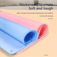 1pc Silicone Pet Feeding Mat, Rectangular Waterproof, Non-Slip, Easy To Clean And Durable, Suitable For Daily Pet Feeding - Multicolor - View 7