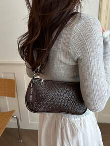 New Fashion Versatile Textured Shoulder Bag Underarm Bag For Women - Coffee - View 2