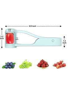 1pc Lightweight Grape Slicer, Wrap-Around Non-Slip Fruit Separator With Smooth Grip Handle, Kitchen Tool For Grapes, Cherry Tomatoes, Strawberries, Suitable For Fruit Salad, Dessert Platter, Daily Fruit Display, Easy To Clean, Compact Size - Multicolor - View 4