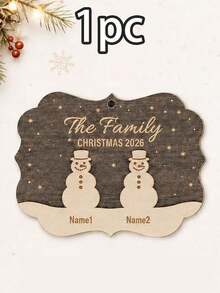 Custom Snowman Family Christmas Ornament, Personalized 2-5 Name Tree Hanging Decor, Festive Rustic Holiday Style, Customized Family Christmas Decoration, Customizable Name Keepsake, Christmas Tree Ornament, Family Holiday Gift 2026, Family Tree Gift - Style a - View 11