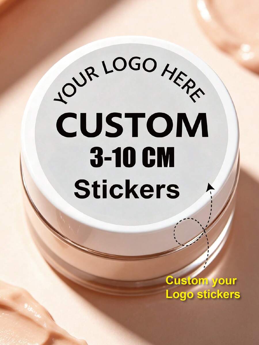 3-10cm Customized Personalized Waterproof Round Stickers For Business Logo, Suitable For Various Occasions, Photos, Images, Labels, Custom Logo Stickers, Circle Label Stickers, Custom Sticker Logos, Thank You Sticker - White - View 1
