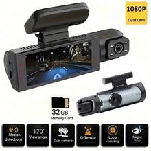 1080P Dual Camera Dash Cam, Front And Rear Dual Recording, With Infrared Night Vision, Loop Recording, Wide-Angle Lens, Equipped With 3.16-Inch IPS Screen, Dual Lens Car Dash Cam, Free 32GB Storage CardGB - Dash Cam - View 12