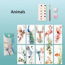10pcs/Set Watercolor Bookmark Painting Set, Watercolor Paper Sketchbook, Portable Handmade Bookmark Coloring Painting Paper, Holiday Party Gift (Professional Art Use) - Multicolor - View 15