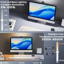 1pc Dual‑Sided RGB Monitor Light Bar, USB Powered Clip‑On Screen Hanging Lamp, Touch Control Dimmable Eye‑Care Gaming Desk Light For PC Computer - RGB Monitor Light Bar - View 6
