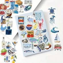 50 Mediterranean Art Style Sticker Gifts Suitable For Phone Cases, Guitar Helmets, Skateboards, Laptops, Decorative Stickers - Multicolor - View 5