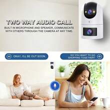 JOOAN 1296P Full HD Dual Lens Security Camera 360° Panoramic View Day & Night Full Color Auto Tracking Electronic Fence Sound Detection 5G Dual Band WiFi AP Hotspot Offline Monitoring Supports SD Card & Cloud Storage - White - View 4