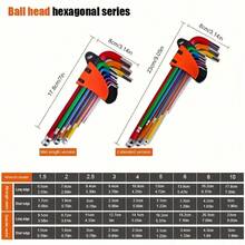 1 Set (9pcs) Medium/Long Ball End Colorful Premium Hex Key Wrench Set, Portable Case, Durable Industrial CRV Material, Suitable For Industrial/Home Repair, Installation And Other Work Environments, Easy Storage Multi-Function Wrench Set - A - View 4