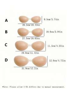 Tone Adhesive Bra, Front Closure Design, Durable Reusable Strapless Silicone Bra, Secure Fit, Suitable For All-Day Wear, Parties, Weddings And Outdoor Activities - Apricot - View 4