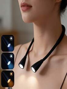 1pc LED Neck Reading Light, 360° Rotatable Hanging Lamp, Bedside Reading Light, Portable 3-Color Dimmable, Suitable For Bedtime Reading, Home Desk, Late Night Study, Running, Office And Night Light Use - Neck Reading Light - View 2