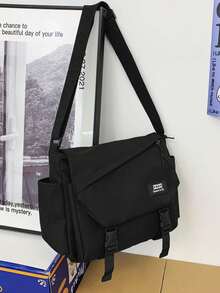 Fashion Men's Shoulder Crossbody Bag - Black - View 3