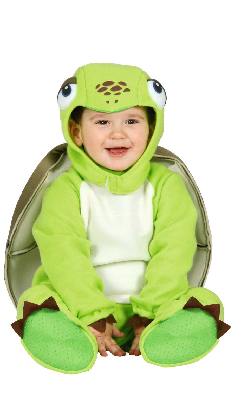 Rubies Baby Turtle Costume, Comfortable And Fun Complete Outfit With Green Jumpsuit With Hood And Shell, Ideal For Carnival, Halloween And Parties - Multicolor - View 1