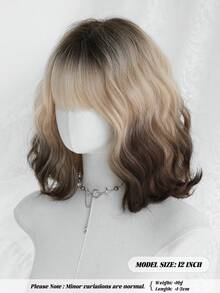 NAMM 12 Inch Short Curly Wigs For Women Modest Fashion Wave Wig Curtain With Bangs, OmbreBlonde,Dark Roots Soft Silky Heat-Resistant Synthetic Fiber Wigs For Daily Use, Perfect ForHolidays MusicFestivals Celebrations-Sakura Celebrations Glam - Multicolor - View 4