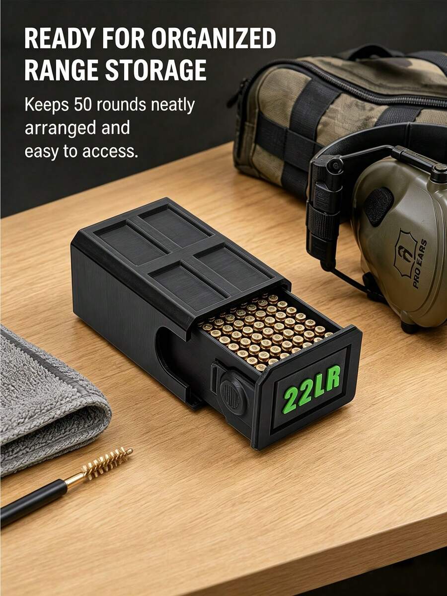 Tactical Style.22 LR Bullet Portable Drawer Organizer, Tactical Shooting Range Bag Organizer, Quick Magazine Retrieval, Creative Gift For Boyfriend'S Birthday, Outdoor Hunting Essential Accessory, Christmas Men'S Gift - Multicolor - View 1