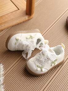 1 Pair Sweet Soft Sole Comfortable Cute Girls' Baby Sneakers - Beige - View 3