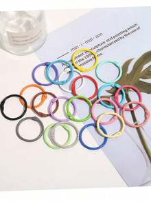 Macaron Light Color Metal O-Shaped Snap Button Ring, Spring Key Ring, Reusable Bag Hook; Suitable For Bag Decoration, Handmade Jewelry, Card Storage - 23mm Colored O-ring - View 7