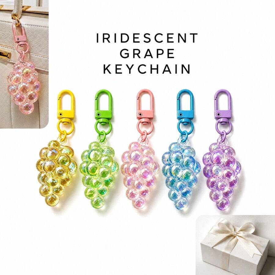 6 Buah Gantungan Kunci Berkilau, Hiasan Tas, Gantungan Kunci Motif Buah, Aksesoris Gantungan Kunci, Pilihan Warna Beragam, Pilihan Hadiah yang Sempurna - Inovasi - View 1