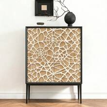 1 Roll 2D Hollow Geometric Self-Adhesive Wallpaper, Removable Sticker, Wall Cabinet Home Decor, Decorative Wall Sticker, Home Decor And Accessories, 17.32in Wide, Tenant Friendly, DIY Decorative Sticker - Geometry - View 8