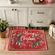 1/2/3pcs Christmas Theme Kitchen Rug, Flannel Kitchen Rug, Comfortable Soft Absorbent Non-Slip Machine Washable With Non-Slip Backing, Suitable For Multiple Scenes: Entrance, Living Room, Bedroom, Kitchen, Dining Room, Bathroom, Laundry Room, Hallway, Christmas Holiday Home Decor Floor Mat - Multicolor - View 12