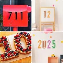 Number Template Set, Includes 0-9 Number Templates. These Reusable Number Templates Are Perfect For Cake Decoration, Allowing You To Create Beautiful Number Painting Works. Style Is C-Type. - New Arrival - View 3
