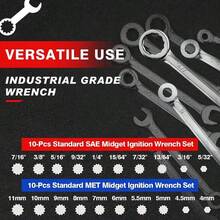 UNISURE 11pcs Set (10pcs Mini Open-End/Box-End Wrenches 4-11mm + 6" Adjustable Strap Wrench), High Carbon Steel + Rubber Material, Minimalist Silver Wrench With Plum/Open-End And Adjustable Strap Bottle Opener Design, Multi-Function Tool For Tightening Bolts, Filter Removal And Bottle Opening, Suitable For Auto Repair, Home DIY And Father's Day Gift - Double-ended Wrench + Strap Wrench - View 7