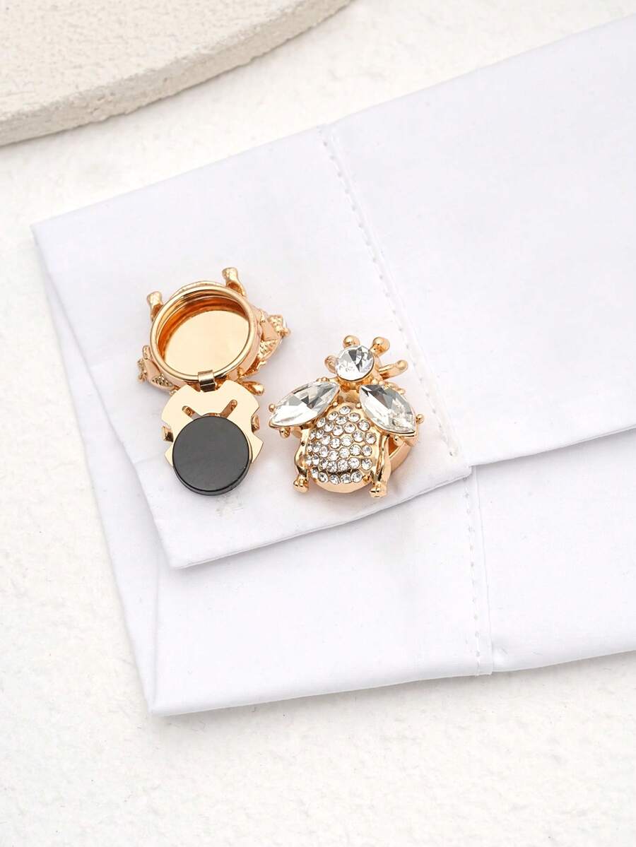 1/2/4pcs 26mm Small Bee Rhinestone Metal Button Covers, Suitable For Women's Clothing; Crystal Button Covers; Detachable Clip-On Button Covers; Sparkling Crystal Buttons For Clothing; Button Clasps With Pliers Pressing Device, 3D Decorative Buttons For Clothing, Suitable For Evening Gowns, Evening Wear, Tuxedos And Shirt Accessories