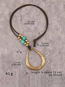 1 buah Kalung Panjang Liontin Bulat Besar Motif Spiral Bohemian, Rantai Kalung Manik-Manik Sederhana dan Modis, Aksesori Kalung, Hadiah untuk Pesta Halloween, Hadiah untuk Pacar, Ibu, dan Orang Tua - manik-manik - View 11