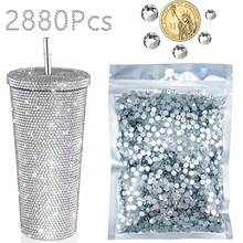 SS6 Bulk Pack Flat Back Loose Rhinestones Transparent White Glass Crystals 1.9mm-2.0mm Silver Handmade Decorative Diamonds, Suitable For Clothes/Strollers/Shoes/Cups/Parties/Makeup DIY Wholesale - White - View 1