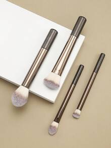 BAILIFOREVER 4/8Pcs Premium Makeup Brush Set Soft Fluffy Synthetic Hair Face Eye Make Up Brushes, Foundation Powder Blush Highlighter Eyeshadow Concealer Eyebrow Spoolie Brush Kit, Professional Cosmetic Tools For Women Beginners Travel Daily Use - Brown - View 9