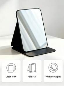 1pc Foldable Portable Makeup Mirror, Adjustable Standing Desktop Vanity Mirror, Elegant Design, Suitable For Daily Use, Student Dorms And Travel, Space-Saving And Sturdy Structure, With Stand Portable Folding Makeup Mirror - Multicolor - View 4