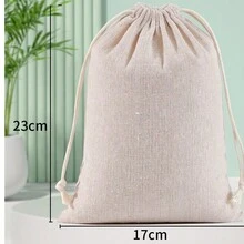 10pcs Beige Drawstring Gift Bags Multi-Size Optional Gift Packaging Storage Bags Holiday Event Party Birthday Wedding DIY Gift Packaging Bags Household Breathable Grain Storage Bags - AA - View 9