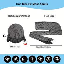Awegeo 1pc Vintage Distressed Cotton Durag Pirate Hat With Ties, Men's Headwrap - Multicolor - View 4