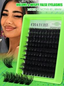 Special Offer Portable Pack 200/180/160/140/120Pcs 8D Luxury Fluffy DIY Eyelashes,10-18mm Mixed Length Eyelash Extensions,Russian D Curl Volume Reusable False Eyelashes For Beginners, Easy To Use, Portable Eyelash Clusters, Individual False Eyelashes - D - View 7